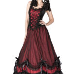 Caera Black/Red Gothic Prom Dress by Sinister