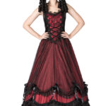 Caera Black/Red Gothic Prom Dress by Sinister