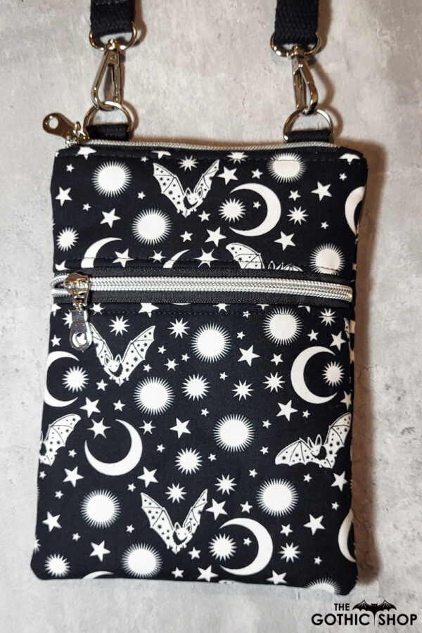 Phoebe White Luna Bats Little Gothic Bag for Mobile Phone