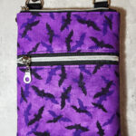 Phoebe Purple and Black Bats Little Gothic Bag for Mobile Phone