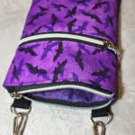 Phoebe Purple and Black Bats Little Gothic Bag for Mobile Phone