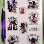Witch Sayings A5 Sheet of Gothic Glossy Stickers