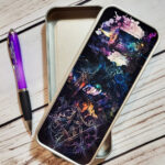 Witch Pentagram Candle Gothic Print Rectangular Pencil Tin