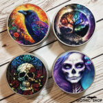 Gothic Print Keepsake Round Tin