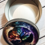 Tree of Life Celetial Neon Gothic Print Keepsake Round Tin
