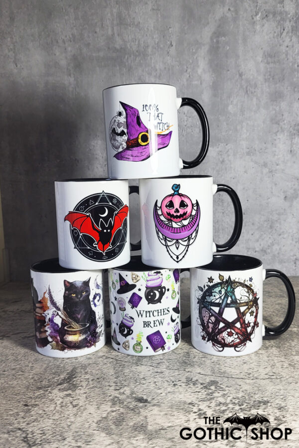 Gothic and witchy mugs