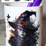 Witch Pentagram & Cauldron Gothic Print Pen Pot