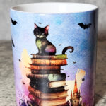 Witch's Cats on Books Gothic Print Pen Pot