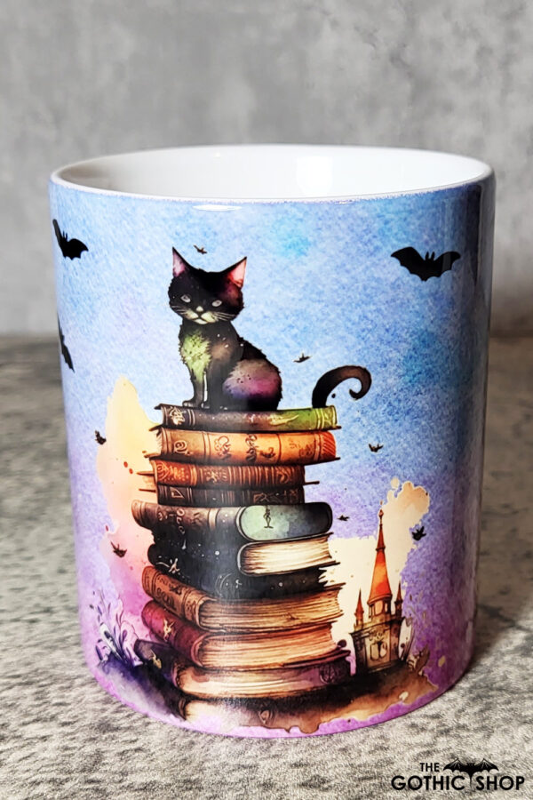 Witch's Cats on Books Gothic Print Pen Pot