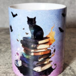 Witch's Cats on Books Gothic Print Pen Pot