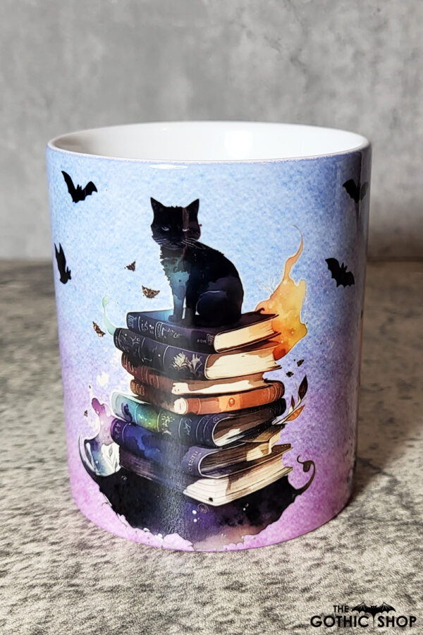Witch's Cats on Books Gothic Print Pen Pot