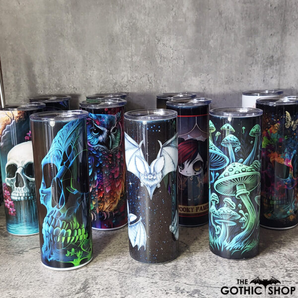 Gothic Print Skinny Tumbler