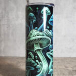 Trippy Mushrooms Gothic Print Skinny Tumbler