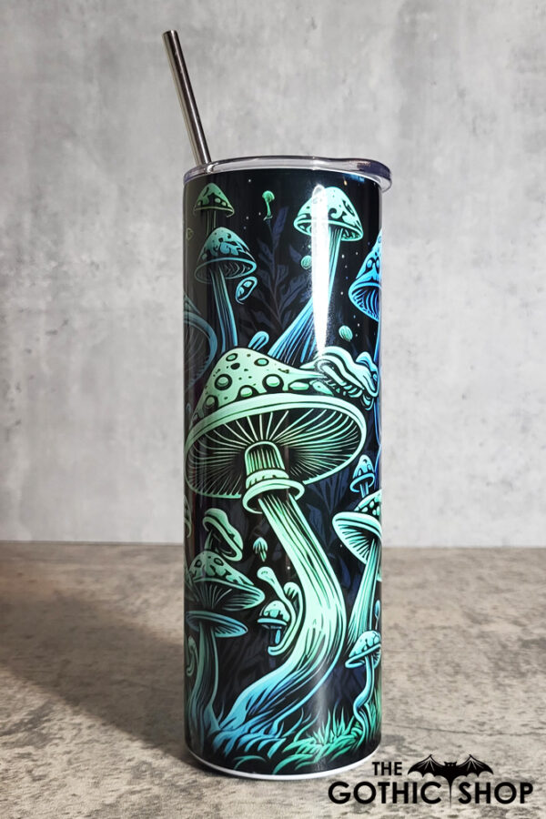 Trippy Mushrooms Gothic Print Skinny Tumbler