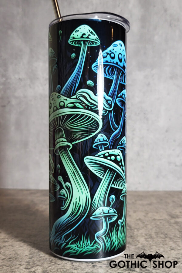 Trippy Mushrooms Gothic Print Skinny Tumbler