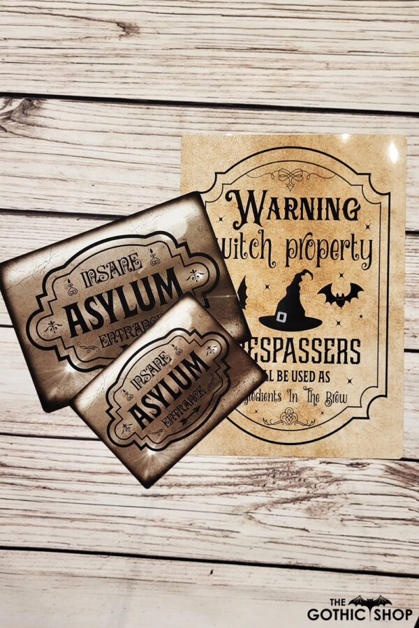 Gothic Witchy Medium Metal Sign