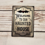 Welcome Haunted House Gothic Witchy X-SMALL Metal Sign