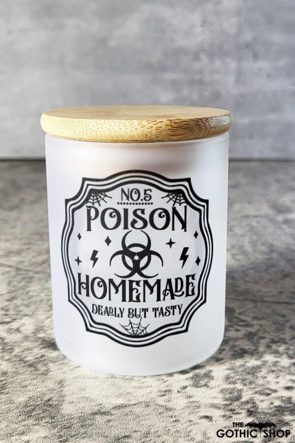 Poison Gothic Witchy Little Frosted Glass Jar