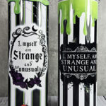 Strange Unusual Green Slime Stripe Gothic Print Skinny Tumbler