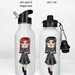 personalised willow customised gothic lolita dress girl 600ml metal water bottle