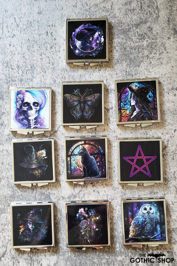 Witchy & Gothic Print Slim Compact Mirror