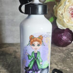 Personalised Green Witch 600ml Metal Sports Water Bottle