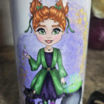 Personalised Green Witch 600ml Metal Sports Water Bottle