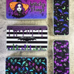 Witchy and gothic tins for treats and pencils