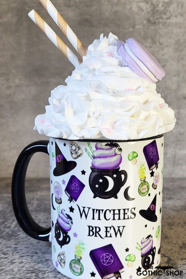 Witches Brew Halloween Gothic Print Ceramic Mug