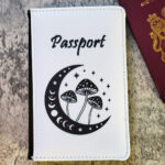 Mushroom Moon Mystical Print Passport & Credit Card Holder