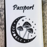 Mushroom Moon Mystical Print Passport & Credit Card Holder