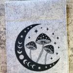 Mushroom Moon Grey Felt Slip Bag for iPad or Book