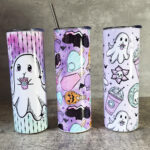 Ice Scream and Ghosties Spooky Gothic Print Skinny Tumbler