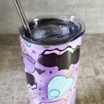 Ice Scream Spooky Purple Gothic Print Skinny Tumbler