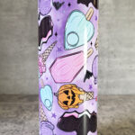 Ice Scream Spooky Purple Gothic Print Skinny Tumbler