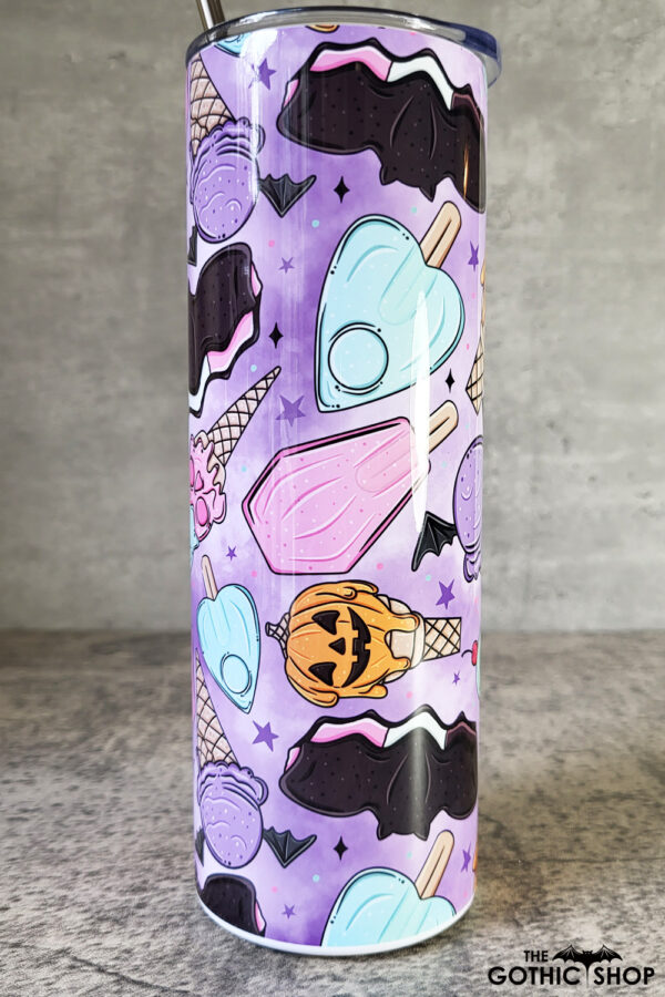Ice Scream Spooky Purple Gothic Print Skinny Tumbler