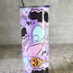 Ice Scream Spooky Purple Gothic Print Skinny Tumbler