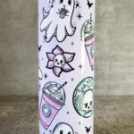 Ghoubucks Ghostie Lavendar Gothic Print Skinny Tumbler