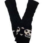 gothic knitted skull and crossbones fingerless gloves