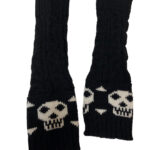 gothic knitted skull and crossbones fingerless gloves