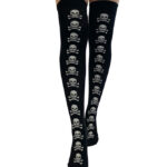 skulls & crossbones knee high gothic socks