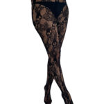 rose skull net gothic black tights