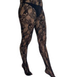 rose skull net gothic black tights