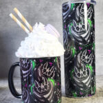 Batsnuggles Green Barbed Hearts Gothic Skinny Tumbler and Mug