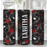 stay strange goth girl cameo & red cobwebs 20oz straight tumbler option to personalise