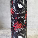 stay strange goth girl cameo & red cobwebs 20oz straight tumbler preorder