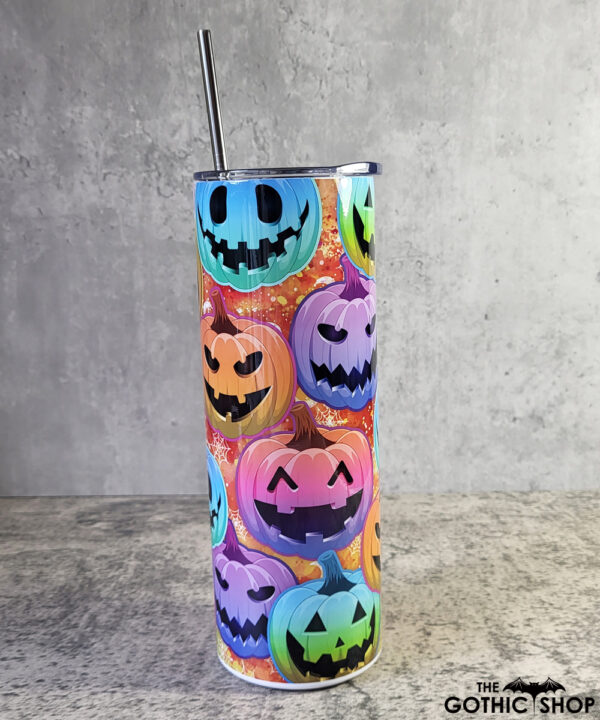 bright pumpkins gothic halloween 20oz straight tumbler