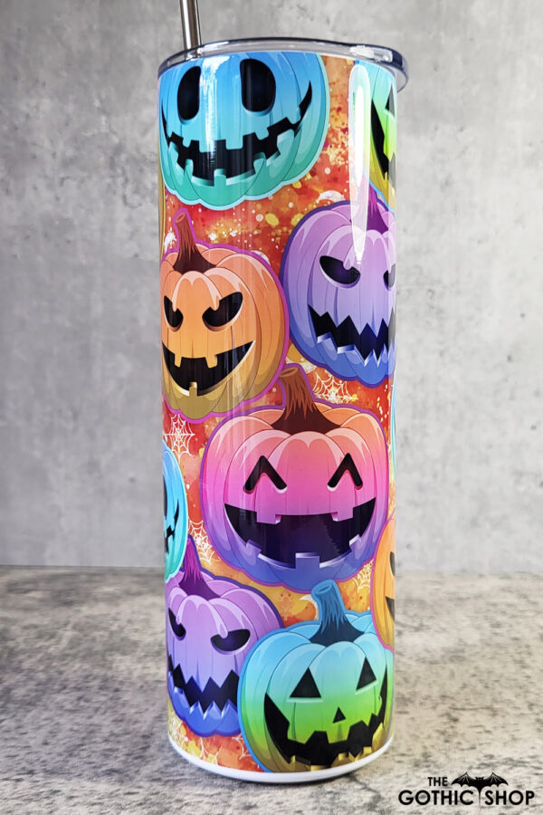 bright pumpkins gothic halloween 20oz straight tumbler