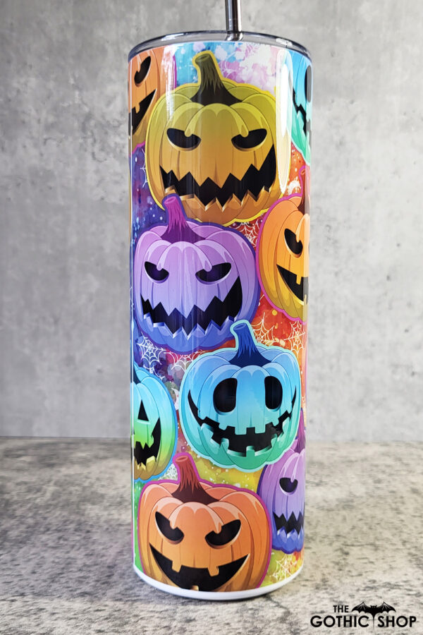 bright pumpkins gothic halloween 20oz straight tumbler