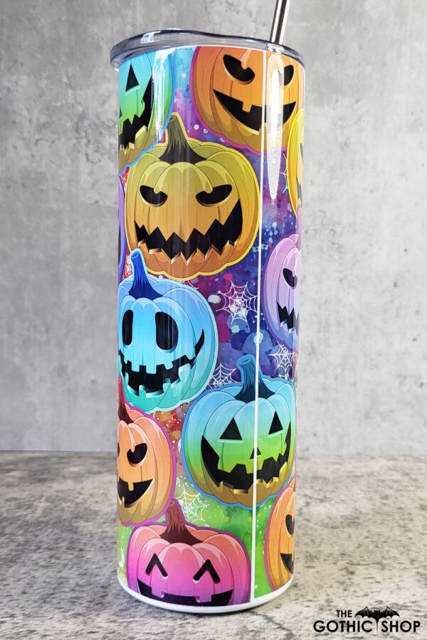 bright pumpkins gothic halloween 20oz straight tumbler